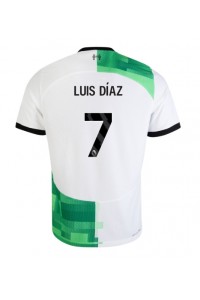 Liverpool Luis Diaz #7 Jalkapallovaatteet Vieraspaita 2023-24 Lyhythihainen